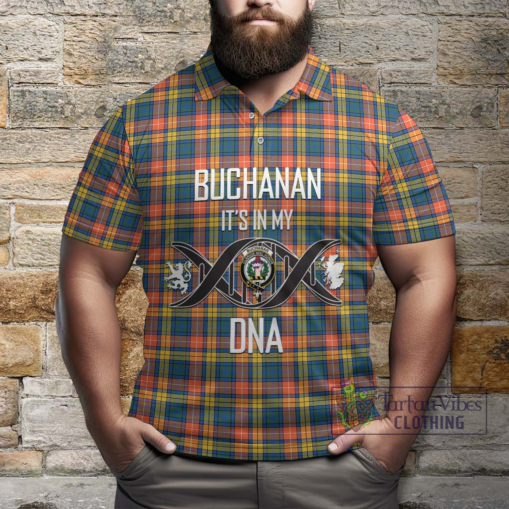 Buchanan Ancient Tartan Polo Shirt with Family Crest DNA In Me Style Kid - Tartanvibesclothing Shop