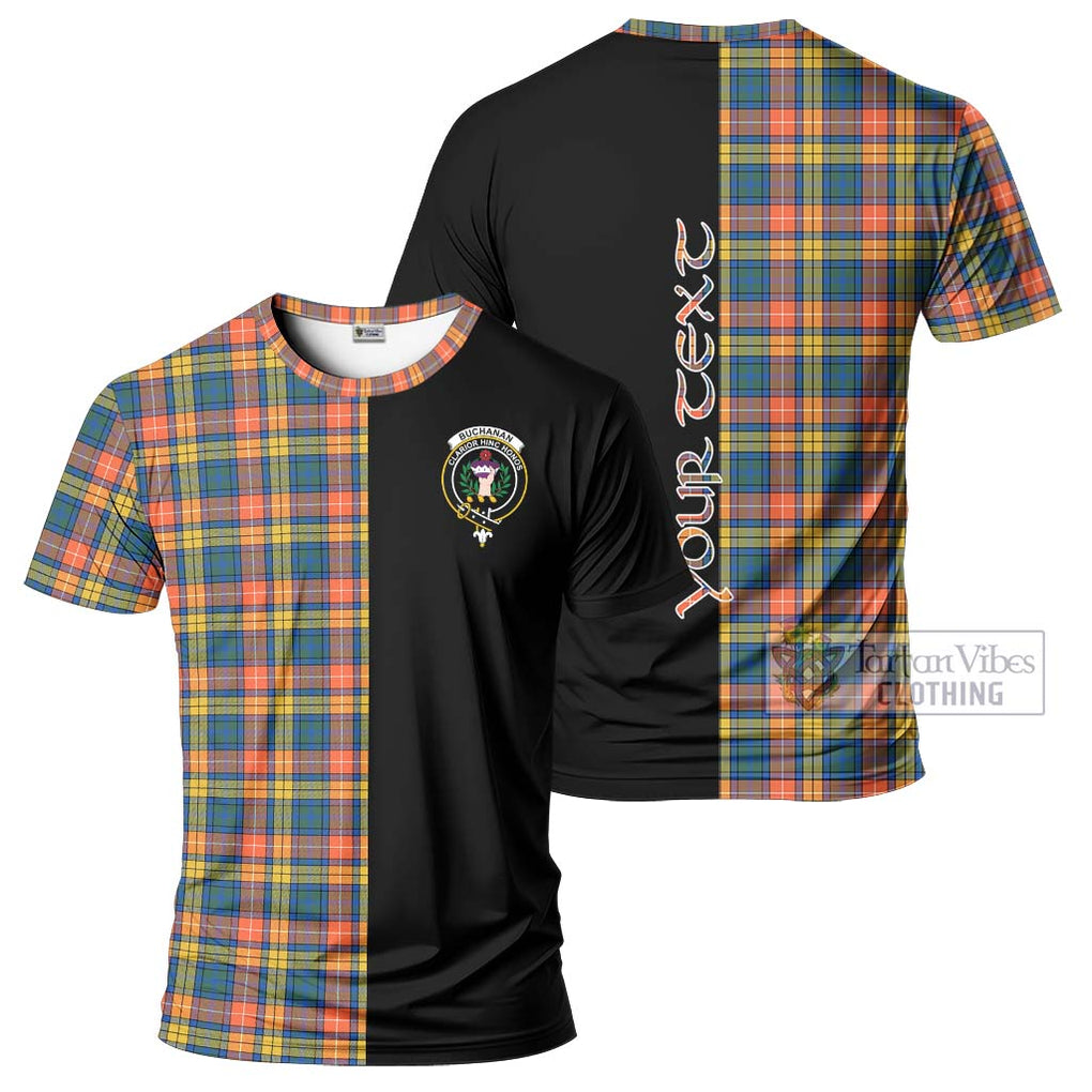 Buchanan Ancient Tartan T-Shirt with Family Crest and Half Of Me Style Kid's Shirt - Tartanvibesclothing Shop