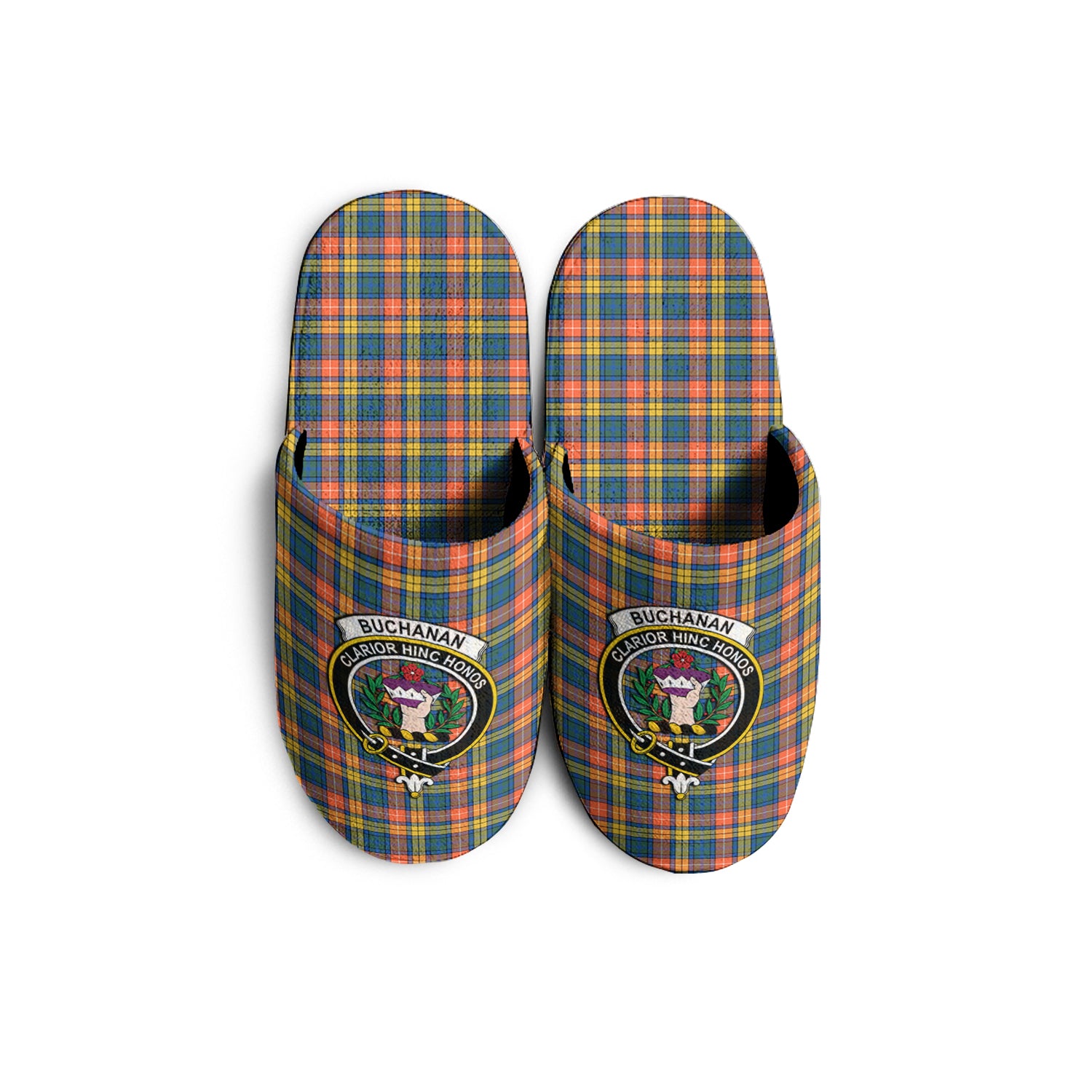 Buchanan Ancient Tartan Home Slippers with Family Crest - Tartanvibesclothing