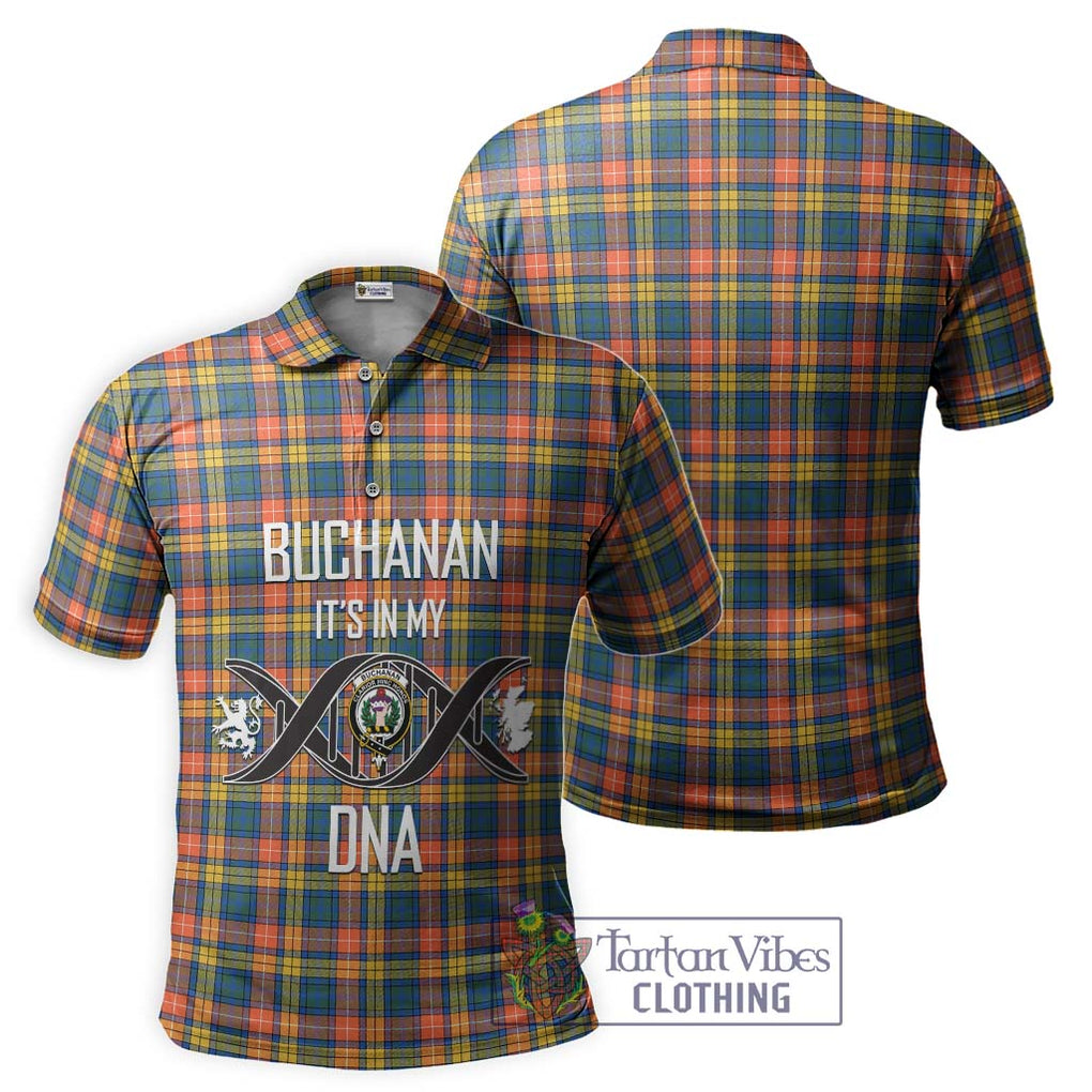 Buchanan Ancient Tartan Polo Shirt with Family Crest DNA In Me Style - Tartanvibesclothing Shop