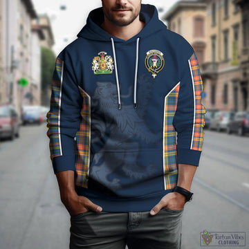 Buchanan Ancient Tartan Hoodie with Family Crest and Lion Rampant Vibes Sport Style