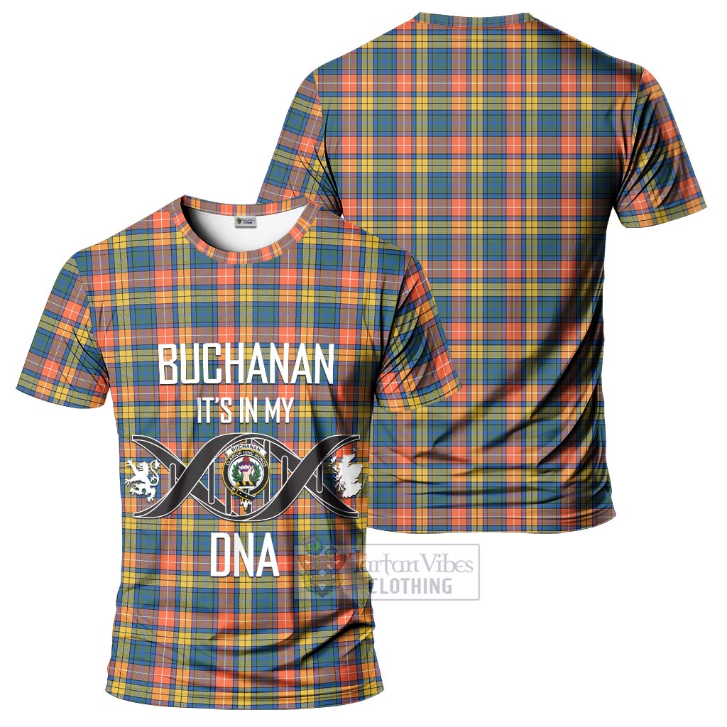 Tartan Vibes Clothing Buchanan Ancient Tartan T-Shirt with Family Crest DNA In Me Style