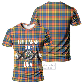 Buchanan Ancient Tartan T-Shirt with Family Crest DNA In Me Style