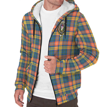 Buchanan Ancient Tartan Sherpa Hoodie with Family Crest