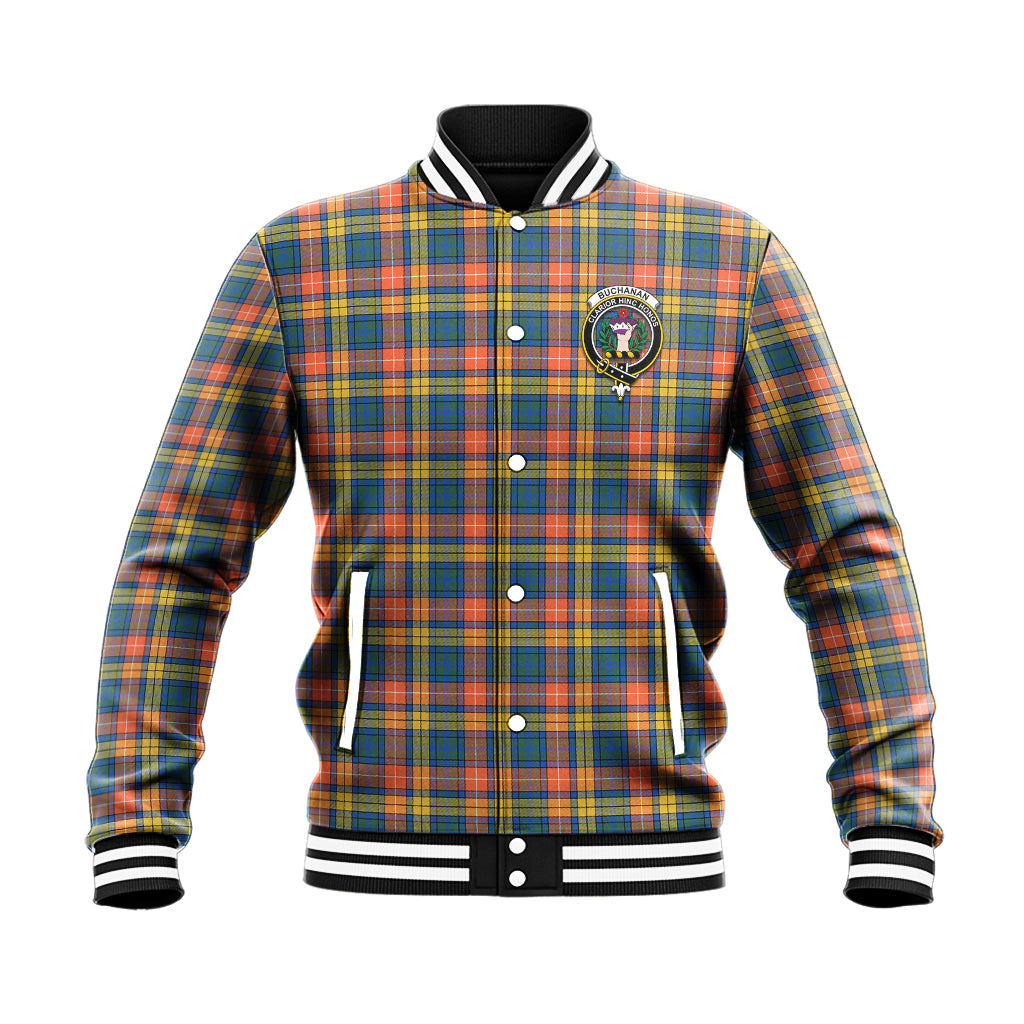 Buchanan Ancient Tartan Baseball Jacket with Family Crest - Tartan Vibes Clothing