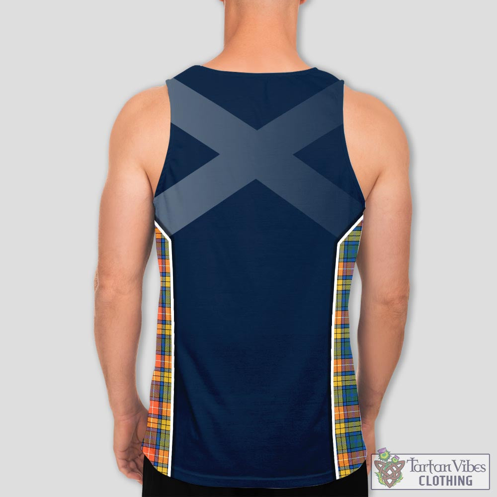 Tartan Vibes Clothing Buchanan Ancient Tartan Men's Tanks Top with Family Crest and Scottish Thistle Vibes Sport Style