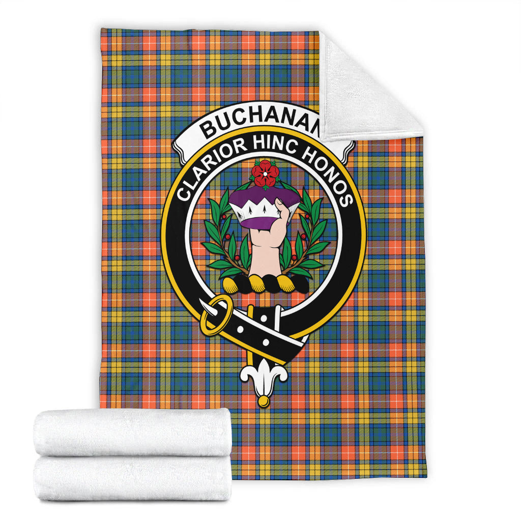 Buchanan Ancient Tartan Blanket with Family Crest - Tartanvibesclothing