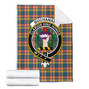 Buchanan Ancient Tartan Blanket with Family Crest