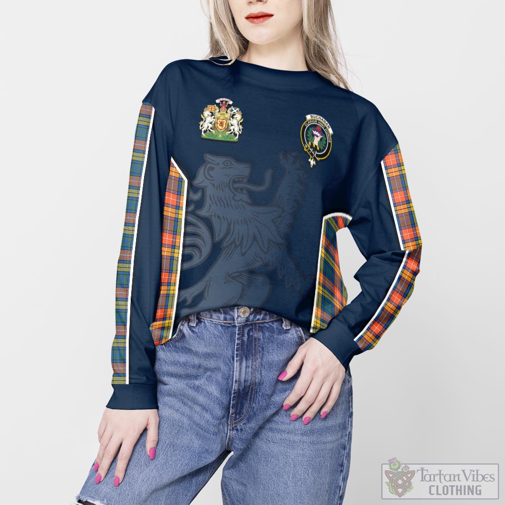 Tartan Vibes Clothing Buchanan Ancient Tartan Sweater with Family Crest and Lion Rampant Vibes Sport Style