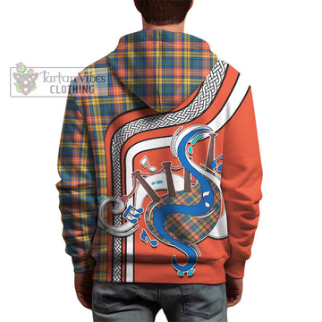 Buchanan Ancient Tartan Hoodie with Epic Bagpipe Style