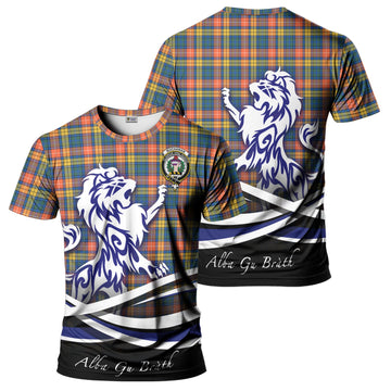 Buchanan Ancient Tartan T-Shirt with Alba Gu Brath Regal Lion Emblem