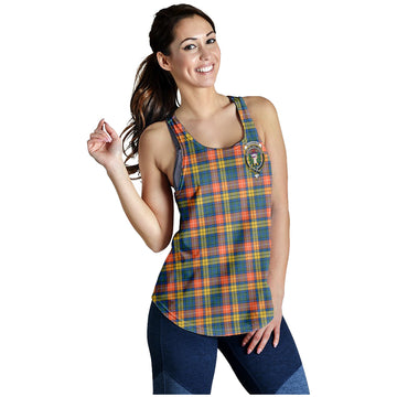 Buchanan Ancient Tartan Women Racerback Tanks with Family Crest