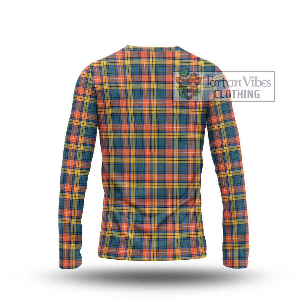 Buchanan Ancient Tartan Long Sleeve T-Shirt with Family Crest DNA In Me Style - Tartanvibesclothing Shop