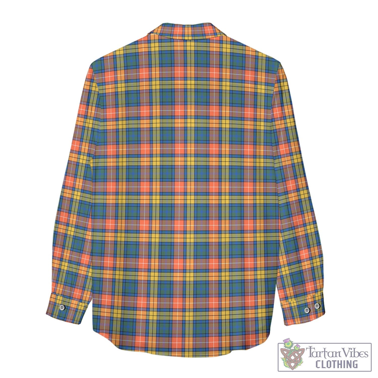 Tartan Vibes Clothing Buchanan Ancient Tartan Womens Casual Shirt with Family Crest