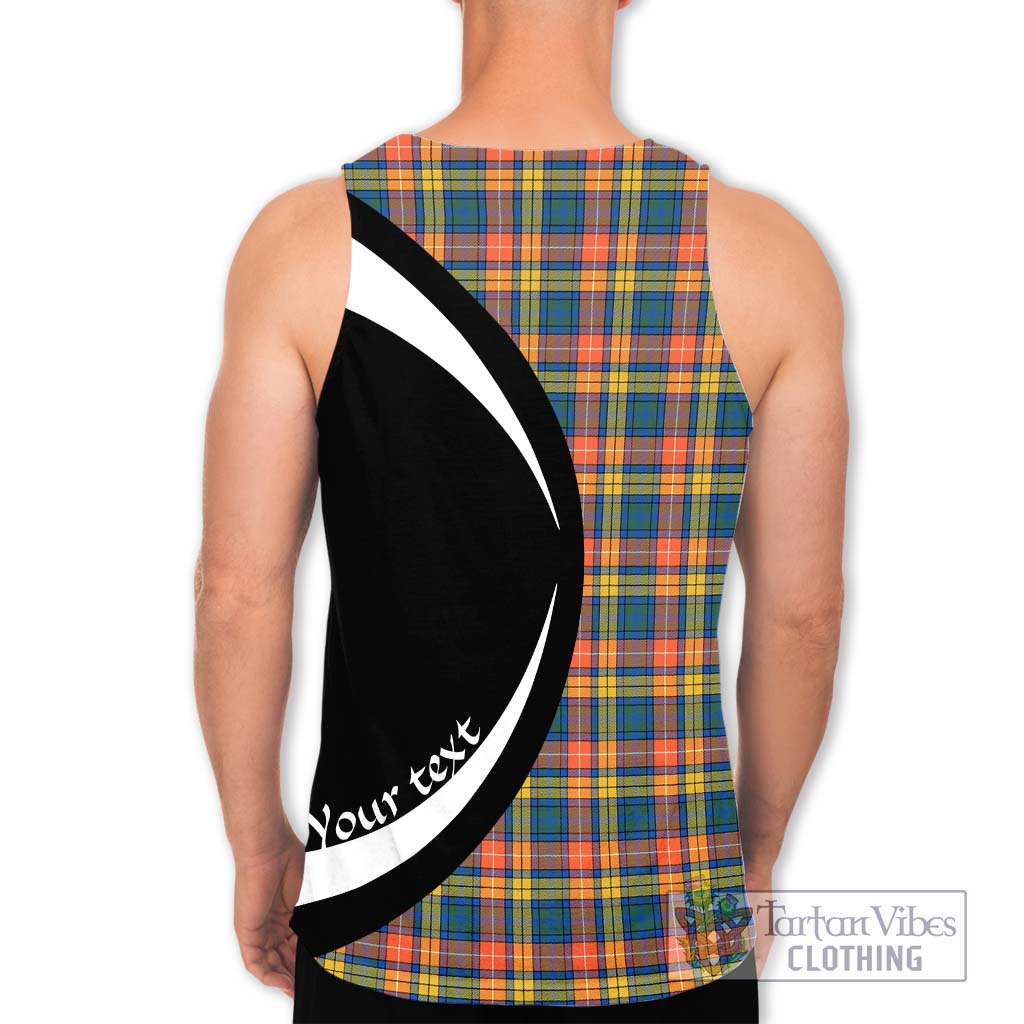 Buchanan Ancient Tartan Men's Tank Top with Family Crest Circle Style - Tartan Vibes Clothing