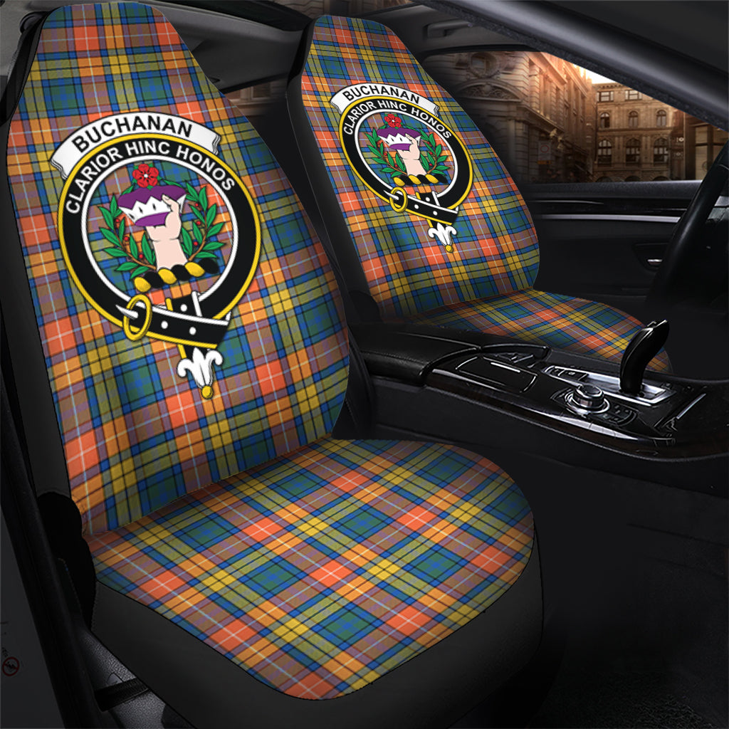 Buchanan Ancient Tartan Car Seat Cover with Family Crest - Tartanvibesclothing