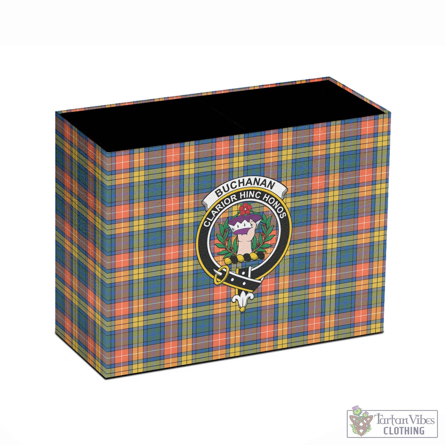 Tartan Vibes Clothing Buchanan Ancient Tartan Pen Holder with Family Crest