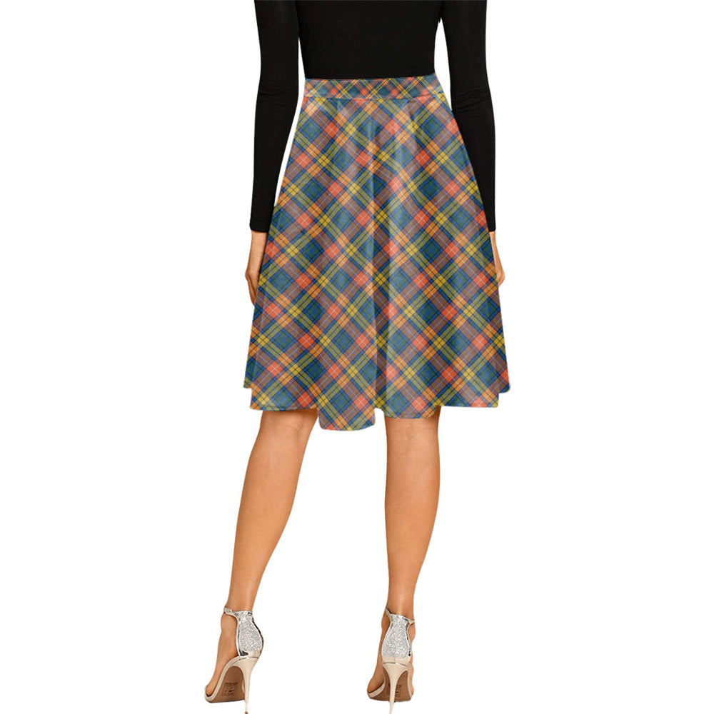 Buchanan Ancient Tartan Melete Pleated Midi Skirt - Tartanvibesclothing