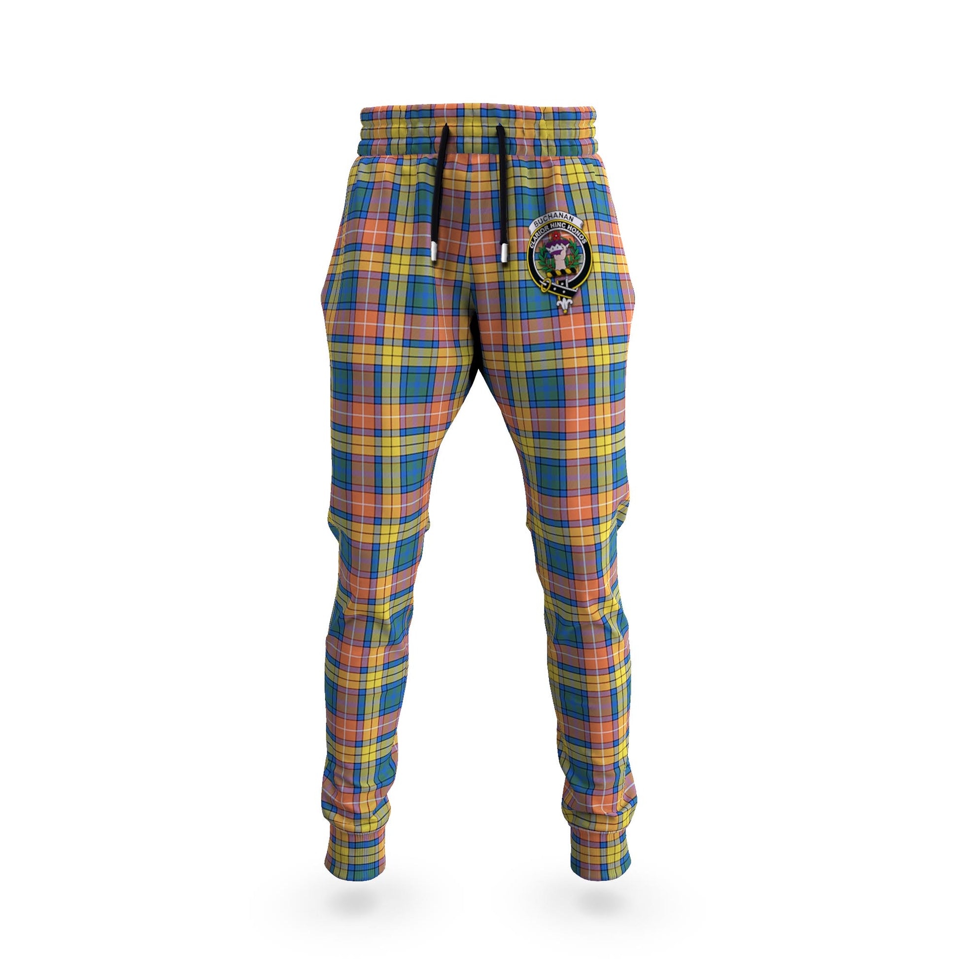 Buchanan Ancient Tartan Joggers Pants with Family Crest 5XL - Tartan Vibes Clothing