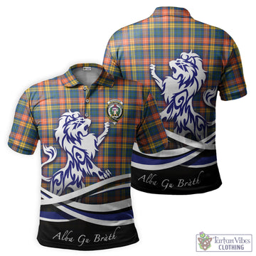 Buchanan Ancient Tartan Polo Shirt with Alba Gu Brath Regal Lion Emblem