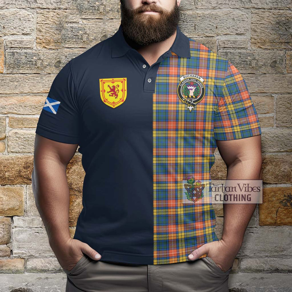 Tartan Vibes Clothing Buchanan Ancient Tartan Polo Shirt with Scottish Lion Royal Arm Half Style