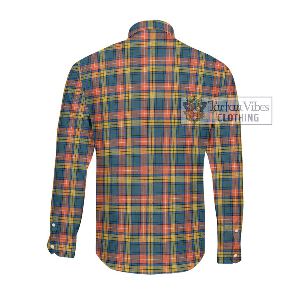 Buchanan Ancient Tartan Long Sleeve Button Shirt with Family Crest DNA In Me Style - Tartanvibesclothing Shop