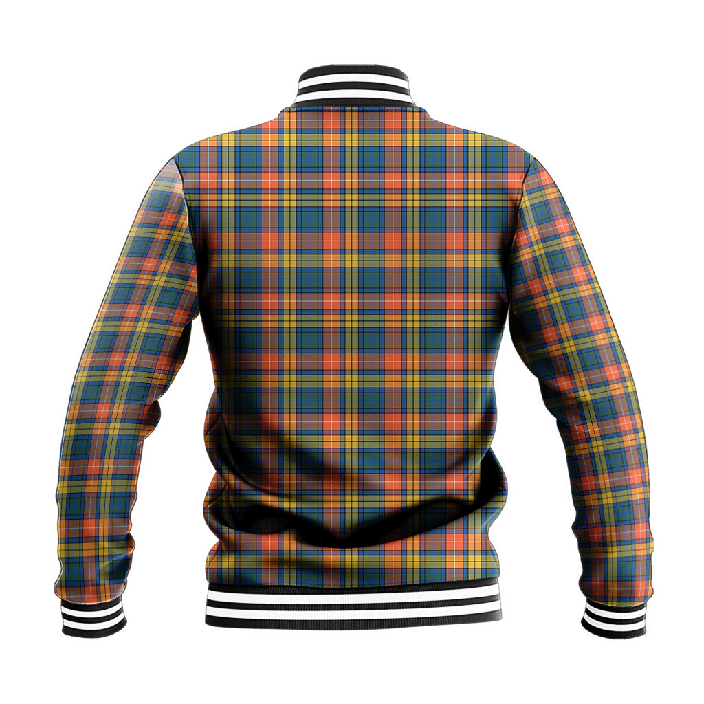 Buchanan Ancient Tartan Baseball Jacket with Family Crest - Tartanvibesclothing