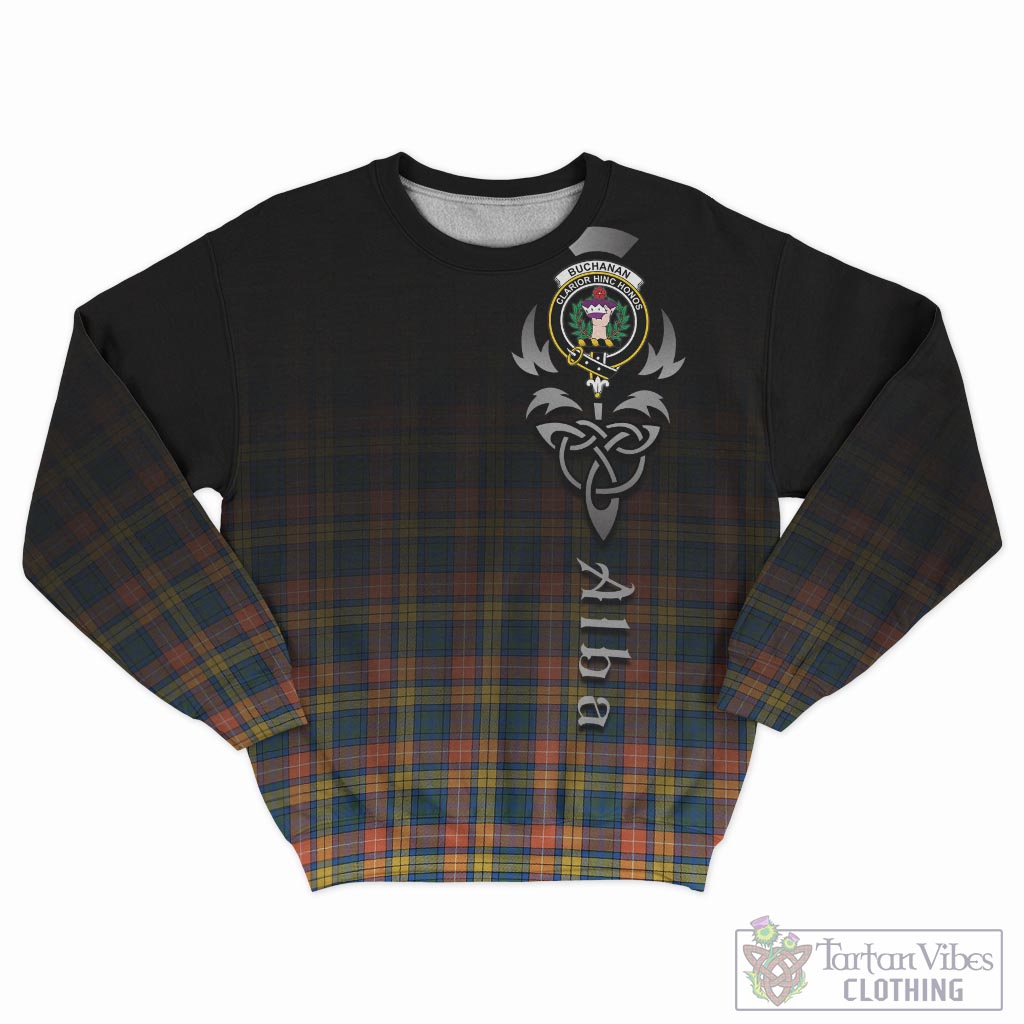 Tartan Vibes Clothing Buchanan Ancient Tartan Sweatshirt Featuring Alba Gu Brath Family Crest Celtic Inspired