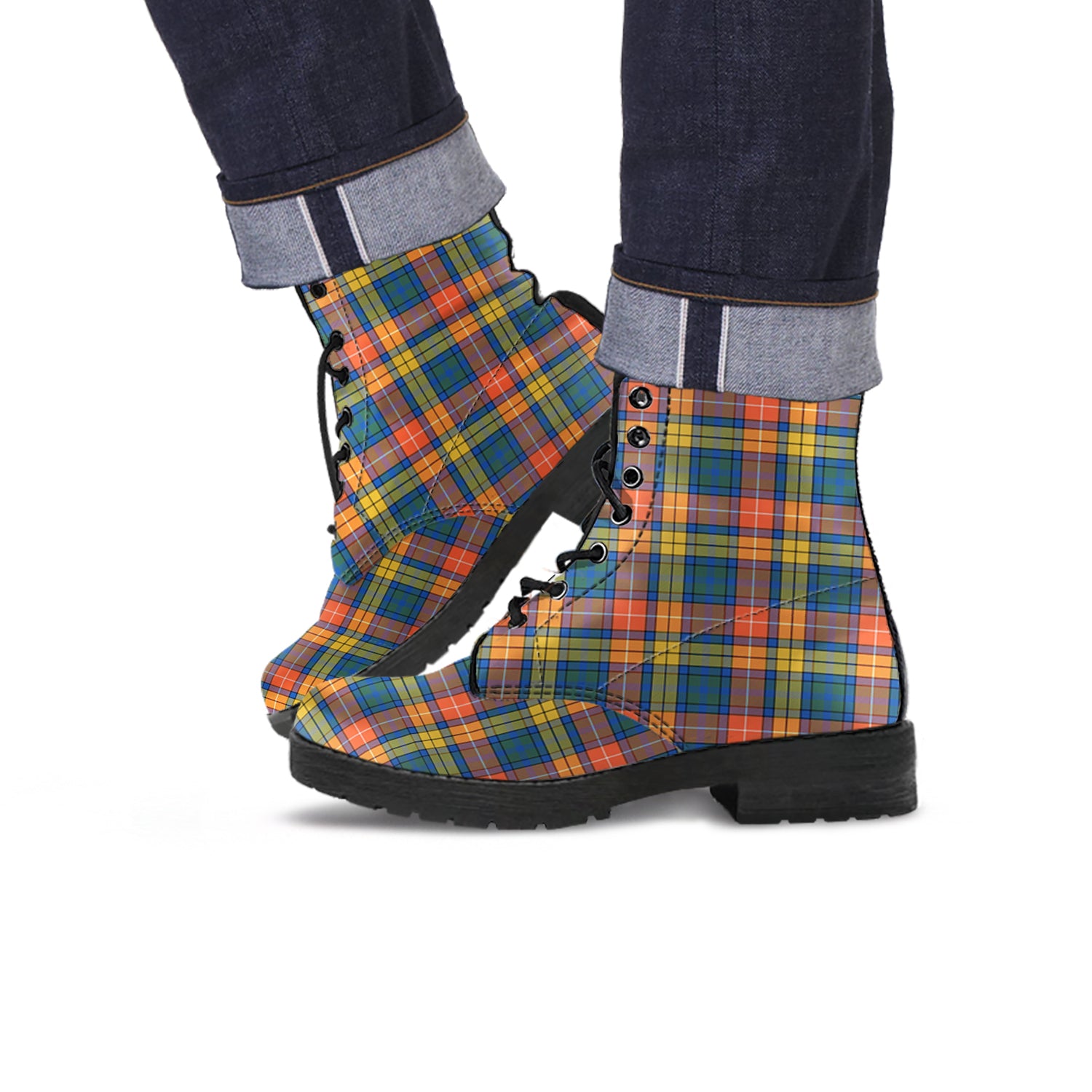 Buchanan Ancient Tartan Leather Boots - Tartanvibesclothing