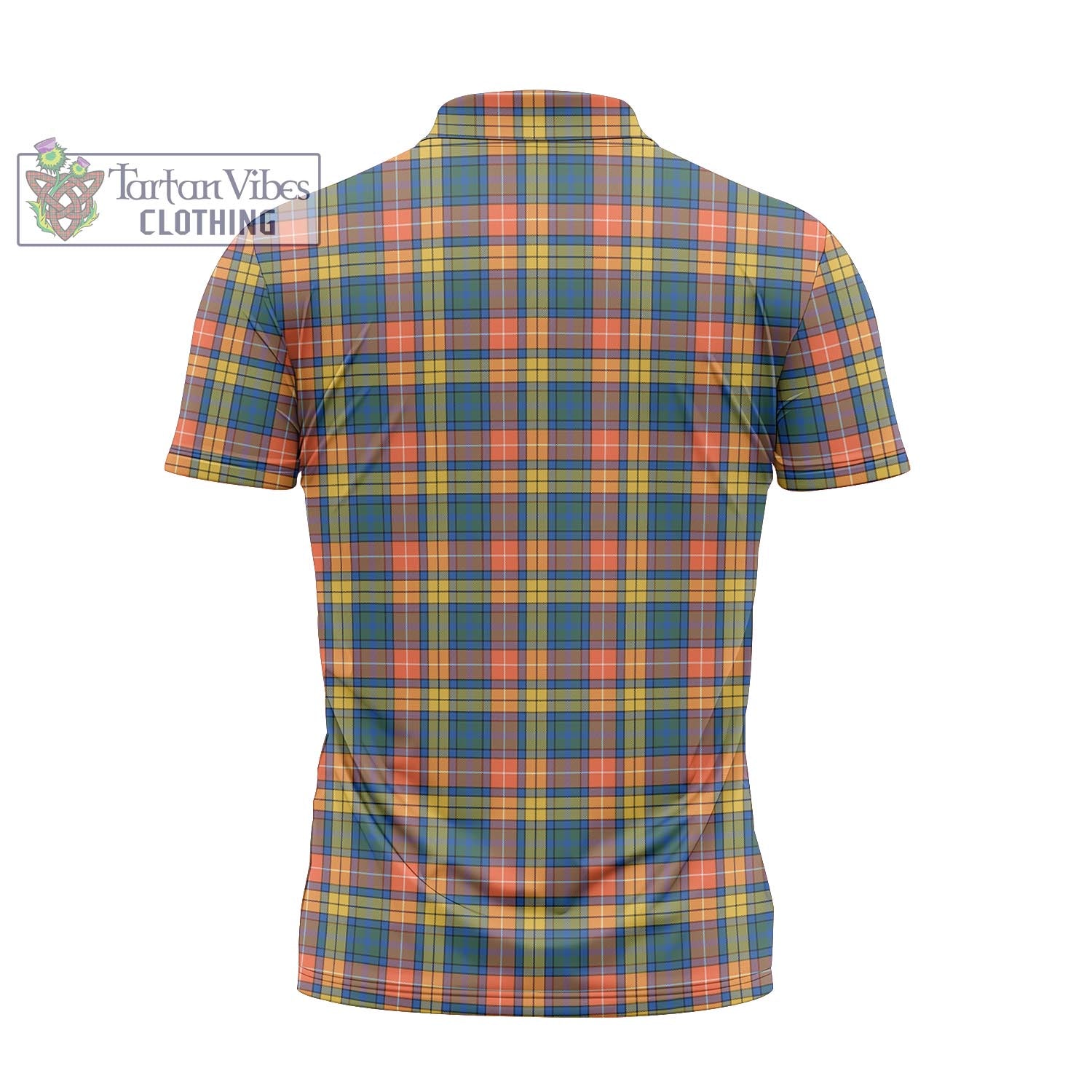 Tartan Vibes Clothing Buchanan Ancient Tartan Zipper Polo Shirt with Family Crest