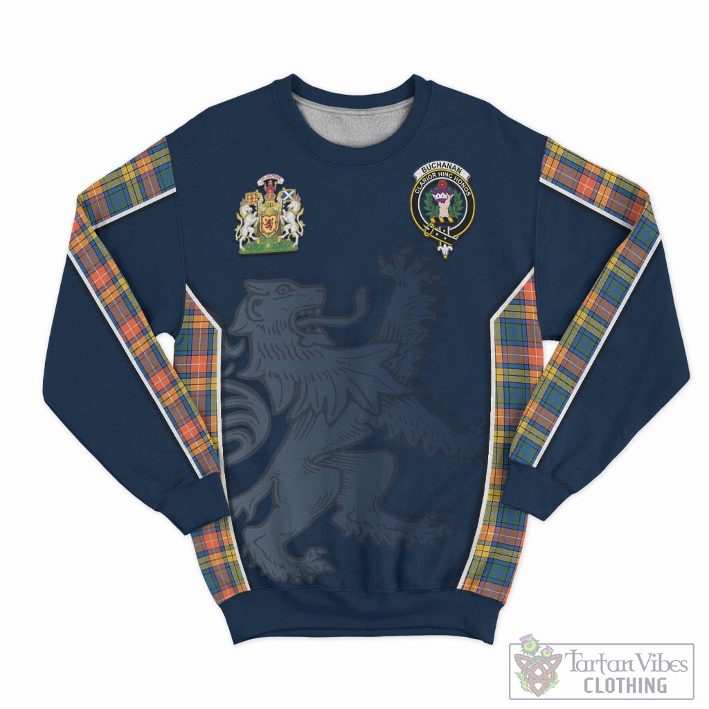 Tartan Vibes Clothing Buchanan Ancient Tartan Sweater with Family Crest and Lion Rampant Vibes Sport Style