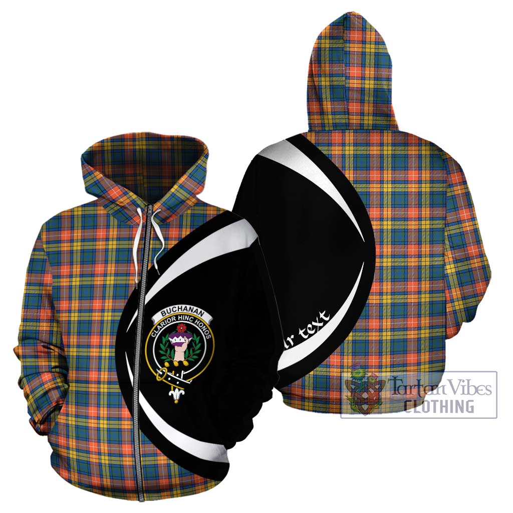 Tartan Vibes Clothing Buchanan Ancient Tartan Hoodie with Family Crest Circle Style