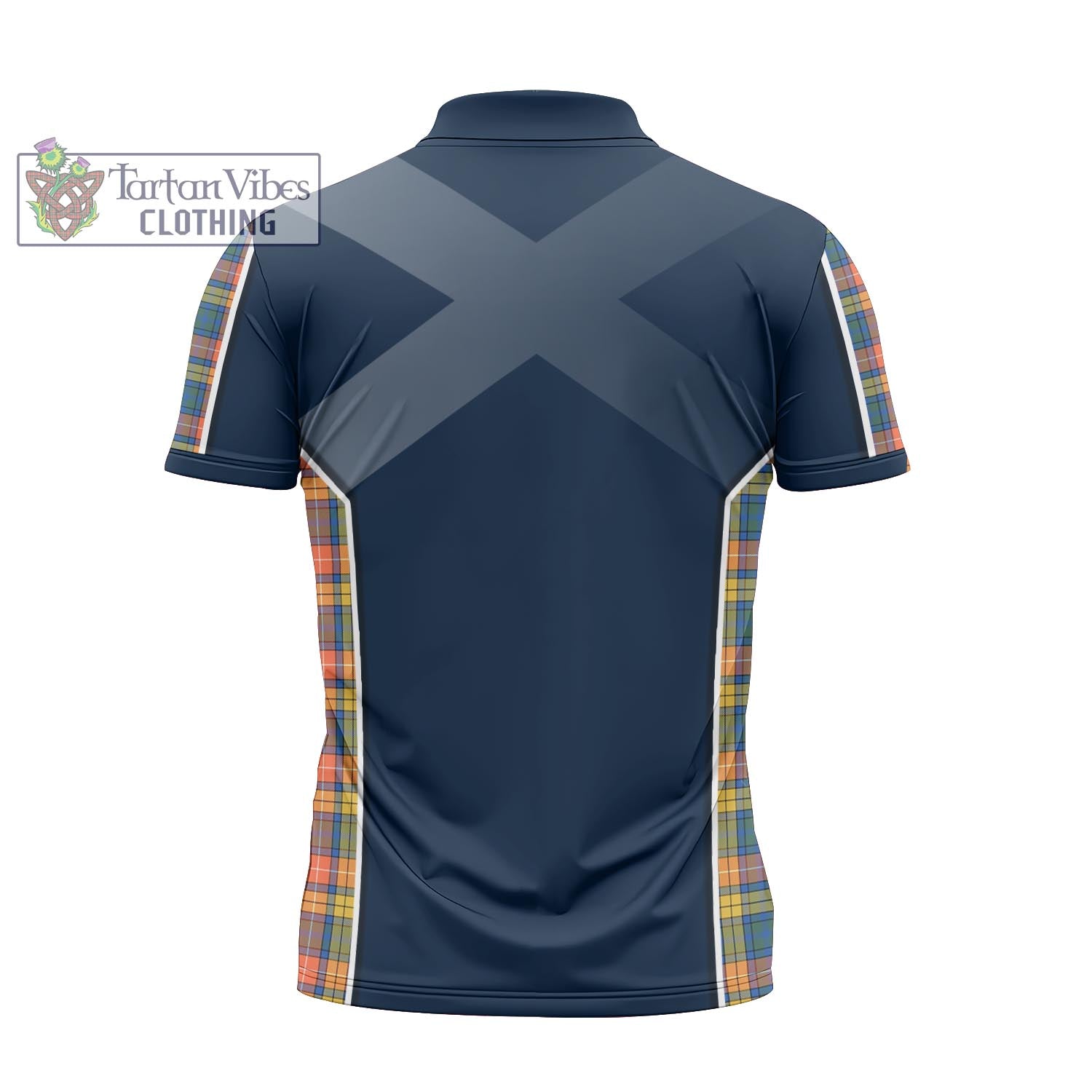 Tartan Vibes Clothing Buchanan Ancient Tartan Zipper Polo Shirt with Family Crest and Lion Rampant Vibes Sport Style