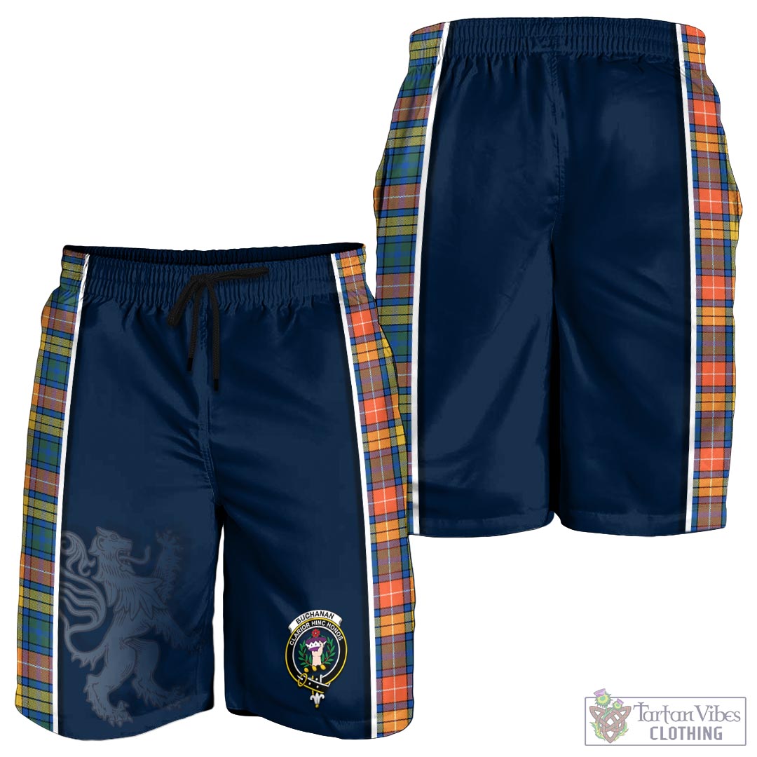 Tartan Vibes Clothing Buchanan Ancient Tartan Men's Shorts with Family Crest and Lion Rampant Vibes Sport Style