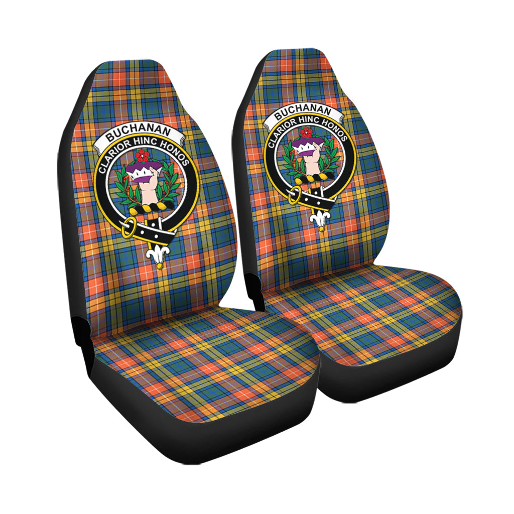 Buchanan Ancient Tartan Car Seat Cover with Family Crest - Tartanvibesclothing