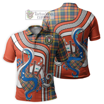 Buchanan Ancient Tartan Polo Shirt with Epic Bagpipe Style