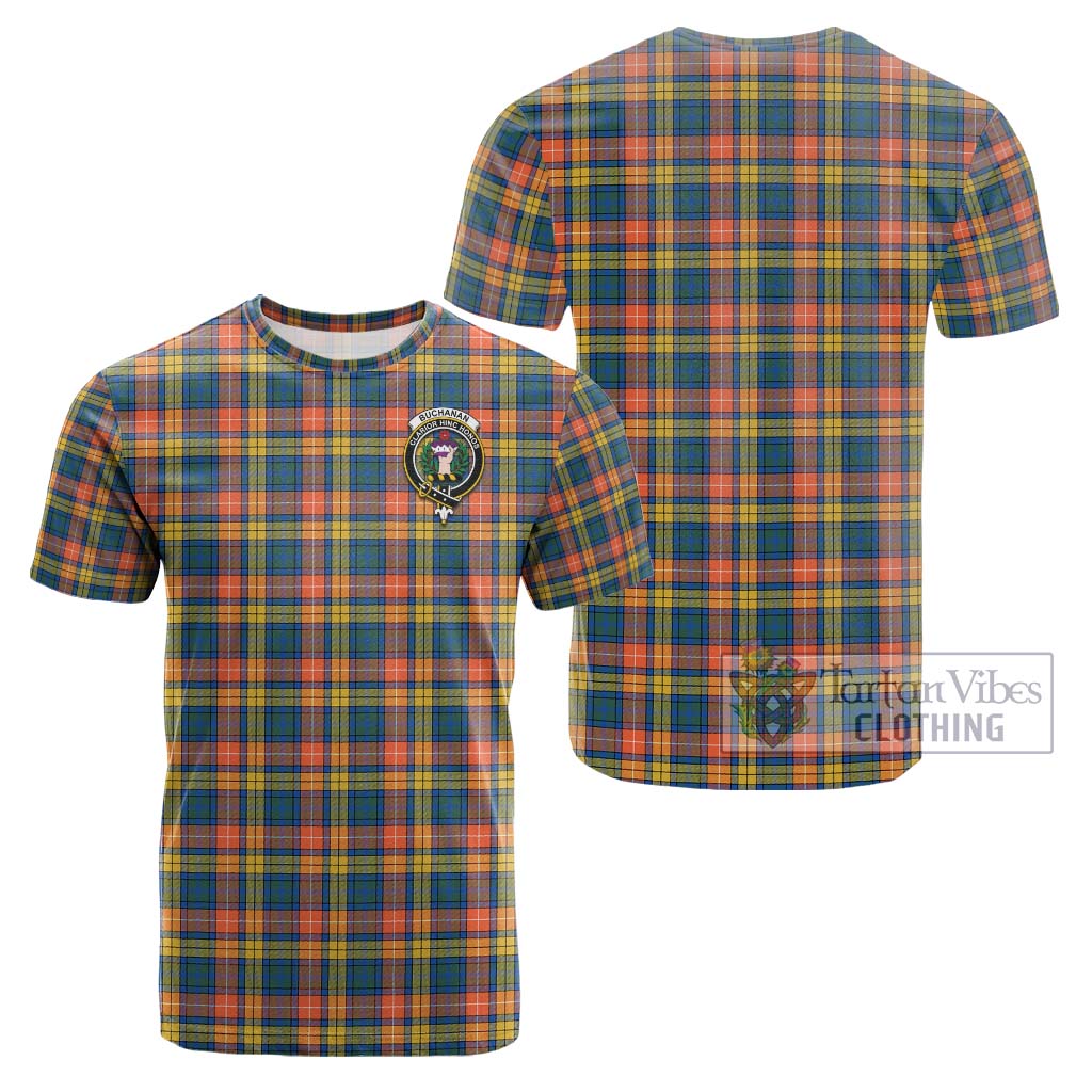 Tartan Vibes Clothing Buchanan Ancient Tartan Cotton T-Shirt with Family Crest