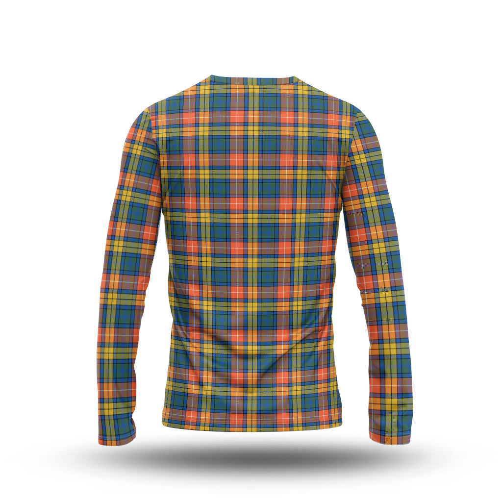 Buchanan Ancient Tartan Long Sleeve T-Shirt with Family Crest - Tartanvibesclothing