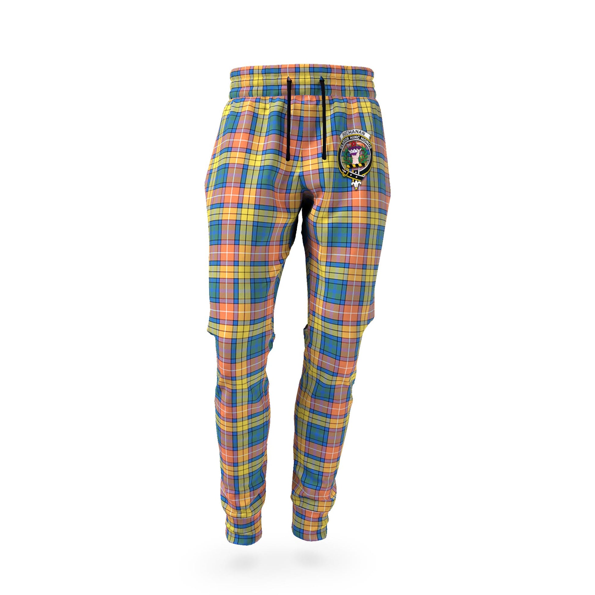 Buchanan Ancient Tartan Joggers Pants with Family Crest - Tartan Vibes Clothing