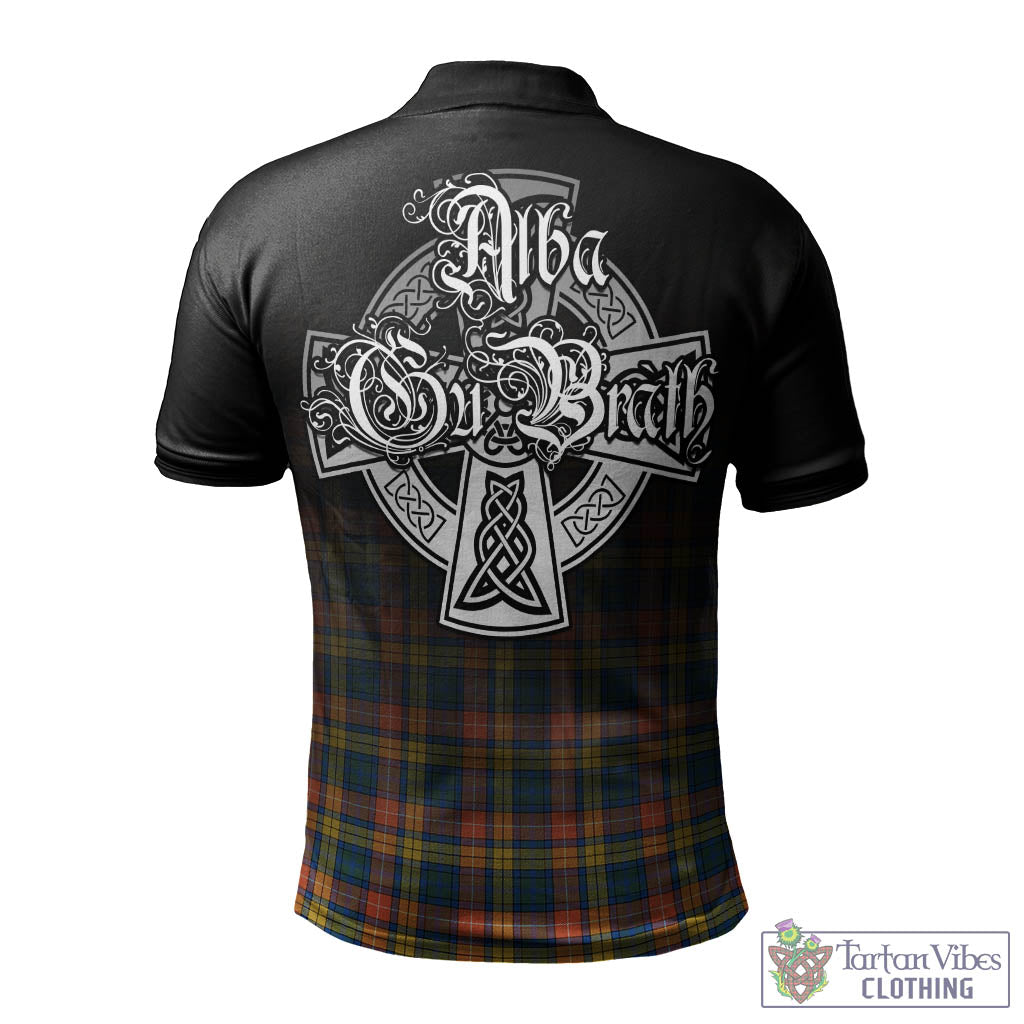 Tartan Vibes Clothing Buchanan Ancient Tartan Polo Shirt Featuring Alba Gu Brath Family Crest Celtic Inspired
