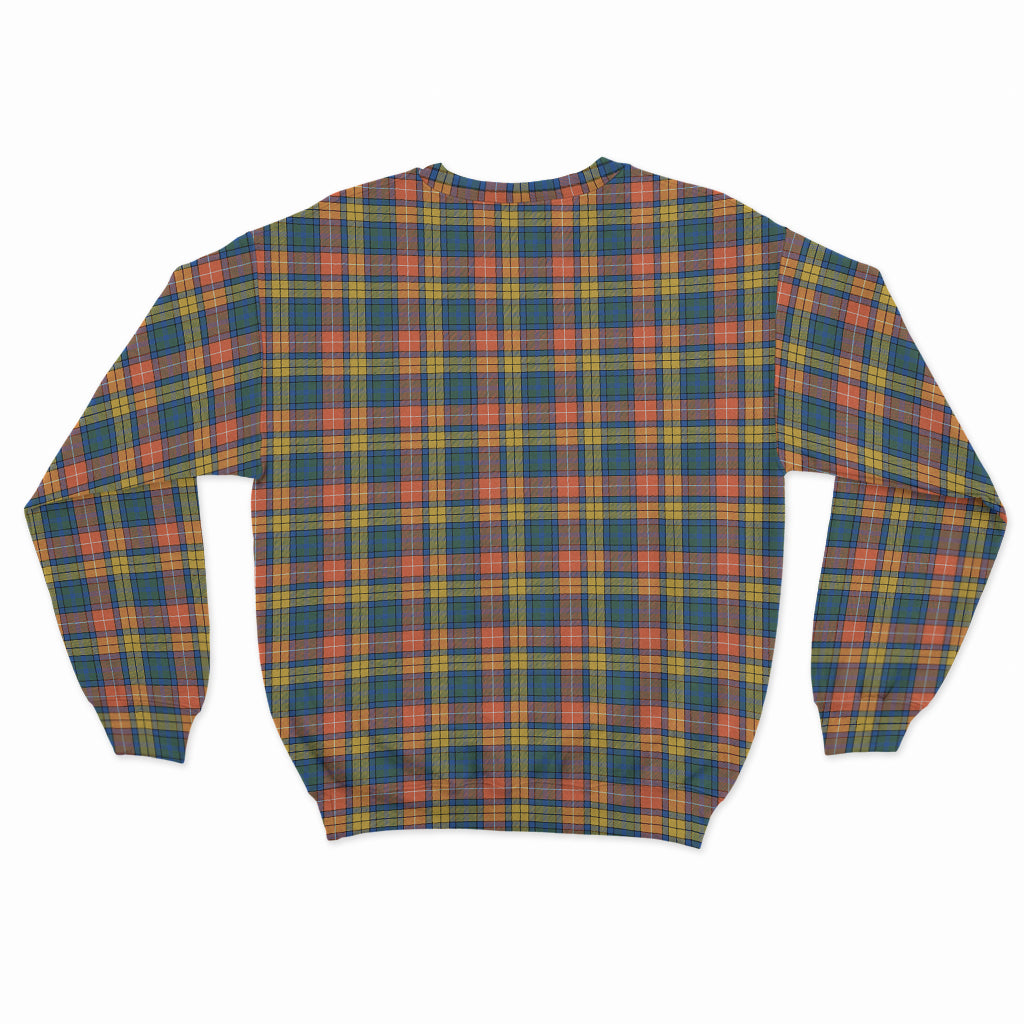 Buchanan Ancient Tartan Sweatshirt with Family Crest - Tartanvibesclothing