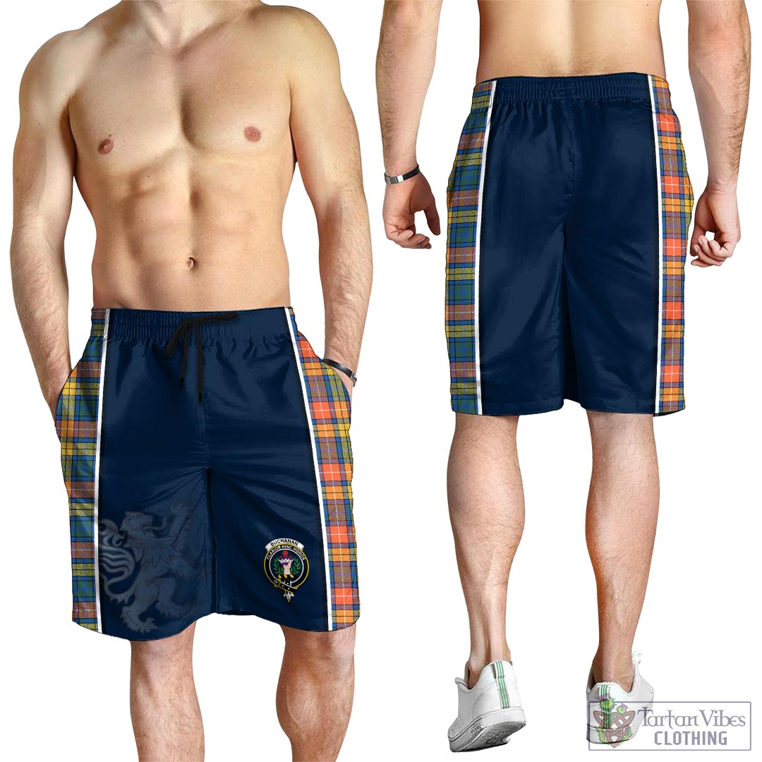 Tartan Vibes Clothing Buchanan Ancient Tartan Men's Shorts with Family Crest and Lion Rampant Vibes Sport Style