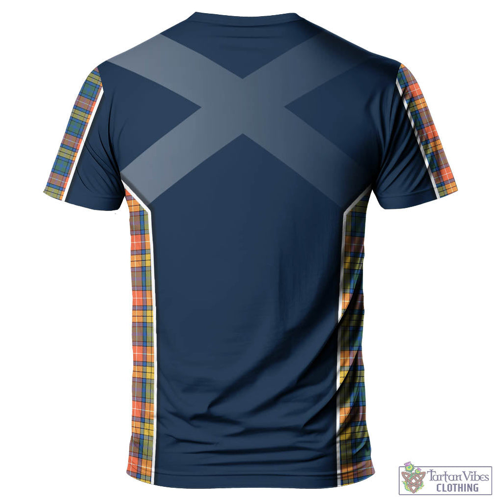 Tartan Vibes Clothing Buchanan Ancient Tartan T-Shirt with Family Crest and Scottish Thistle Vibes Sport Style