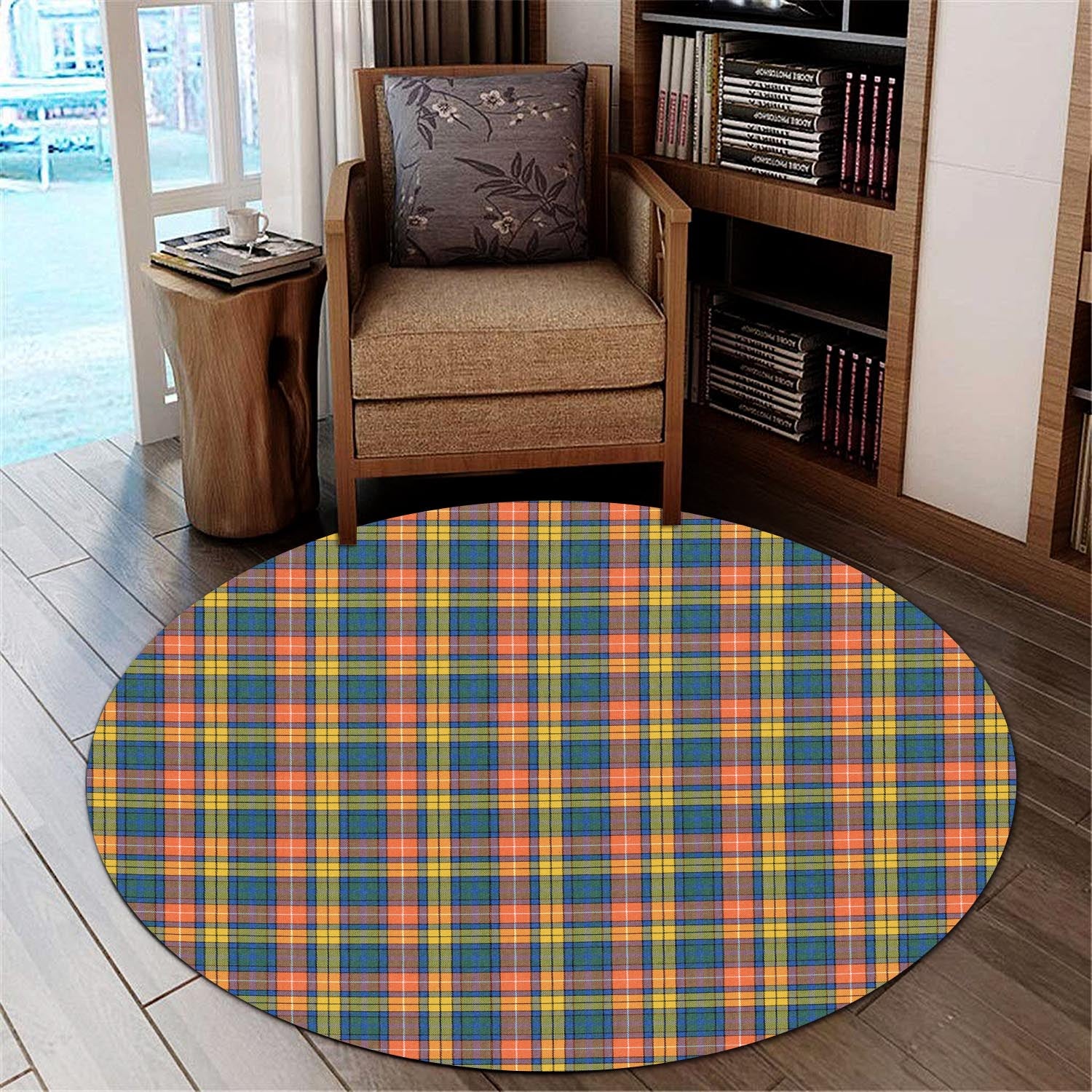 Buchanan Ancient Tartan Round Rug - Tartanvibesclothing