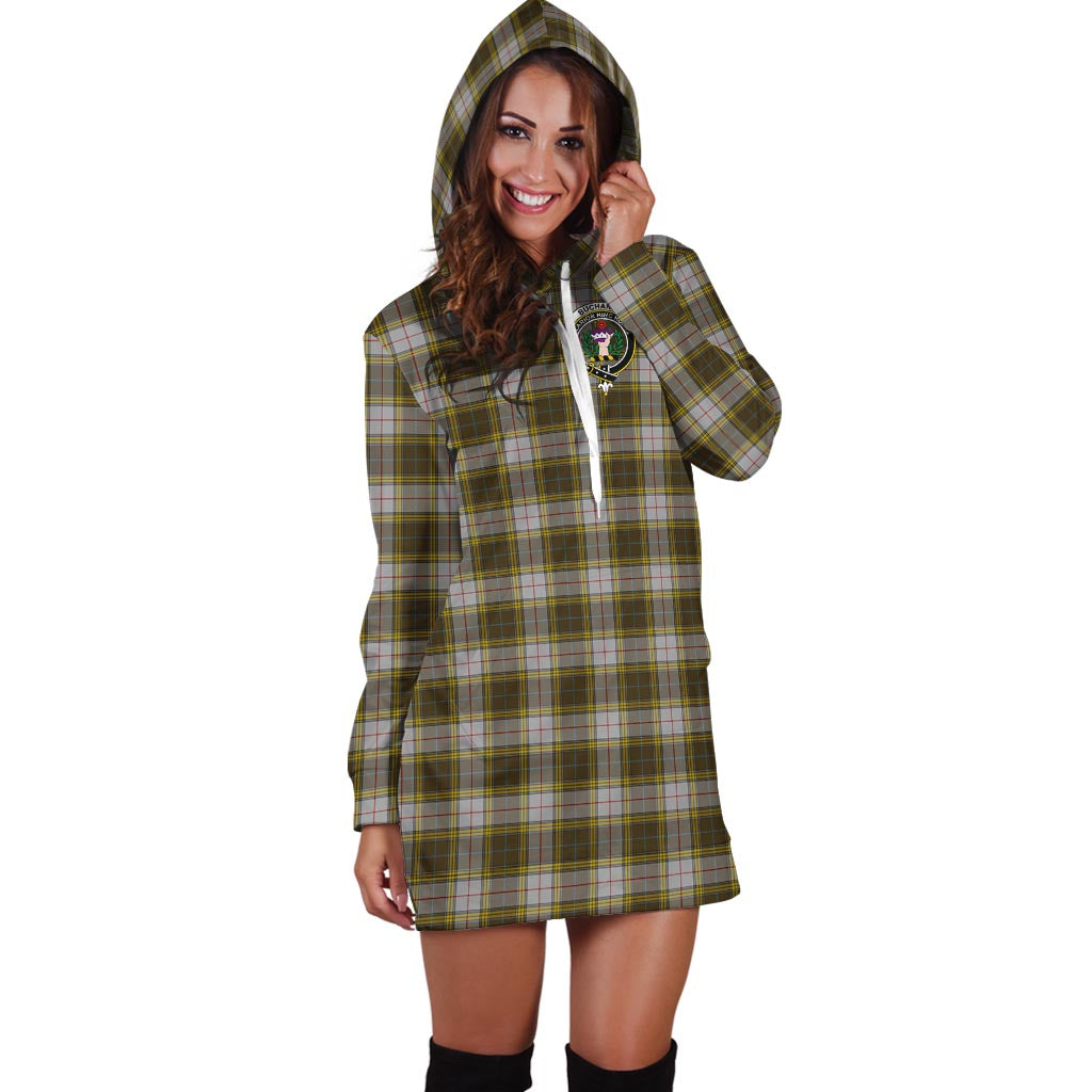 Buchanan Dress Tartan Hoodie Dress with Family Crest - Tartan Vibes Clothing