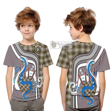 Buchanan Dress Tartan Kid T-Shirt with Epic Bagpipe Style