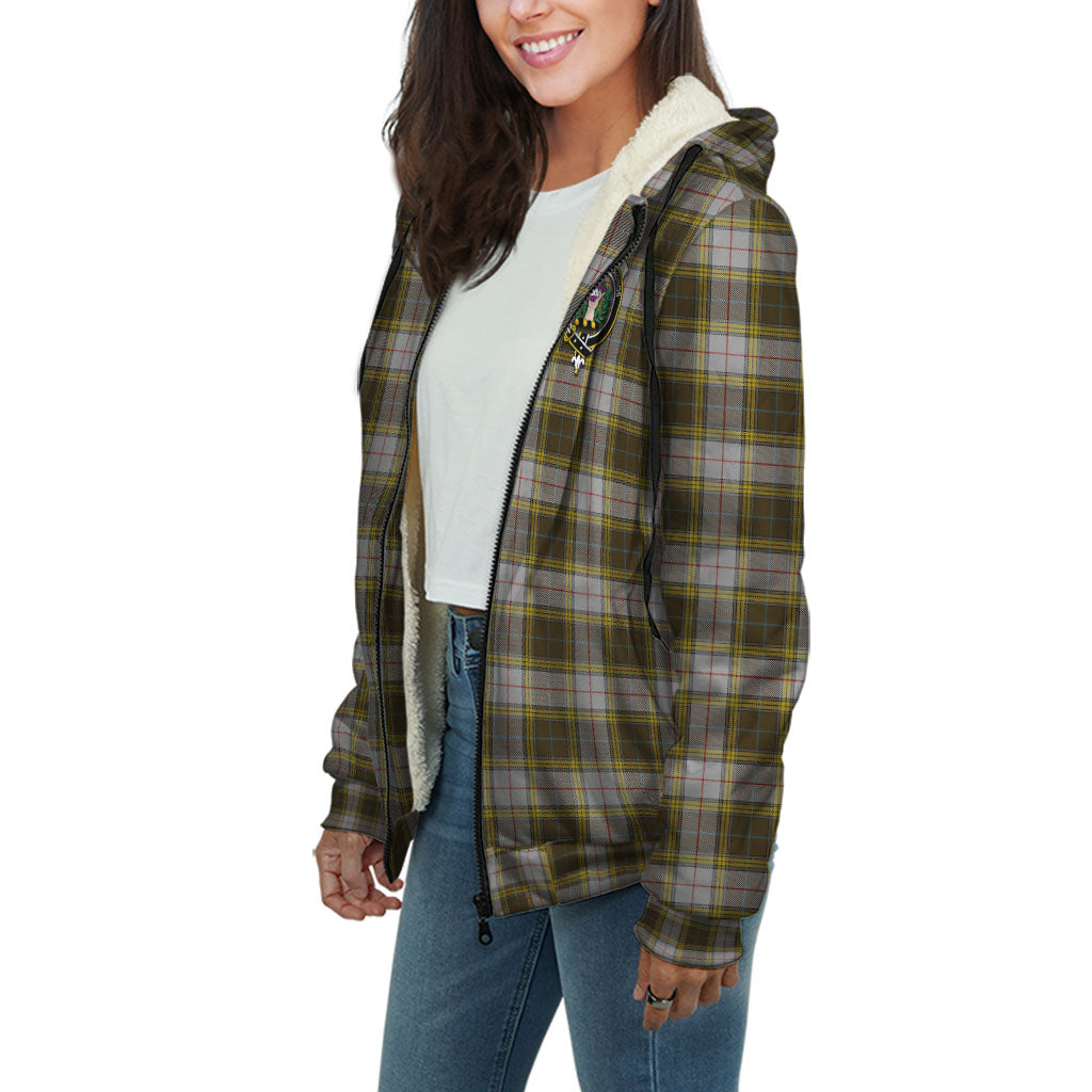 Buchanan Dress Tartan Sherpa Hoodie with Family Crest Unisex - Tartanvibesclothing