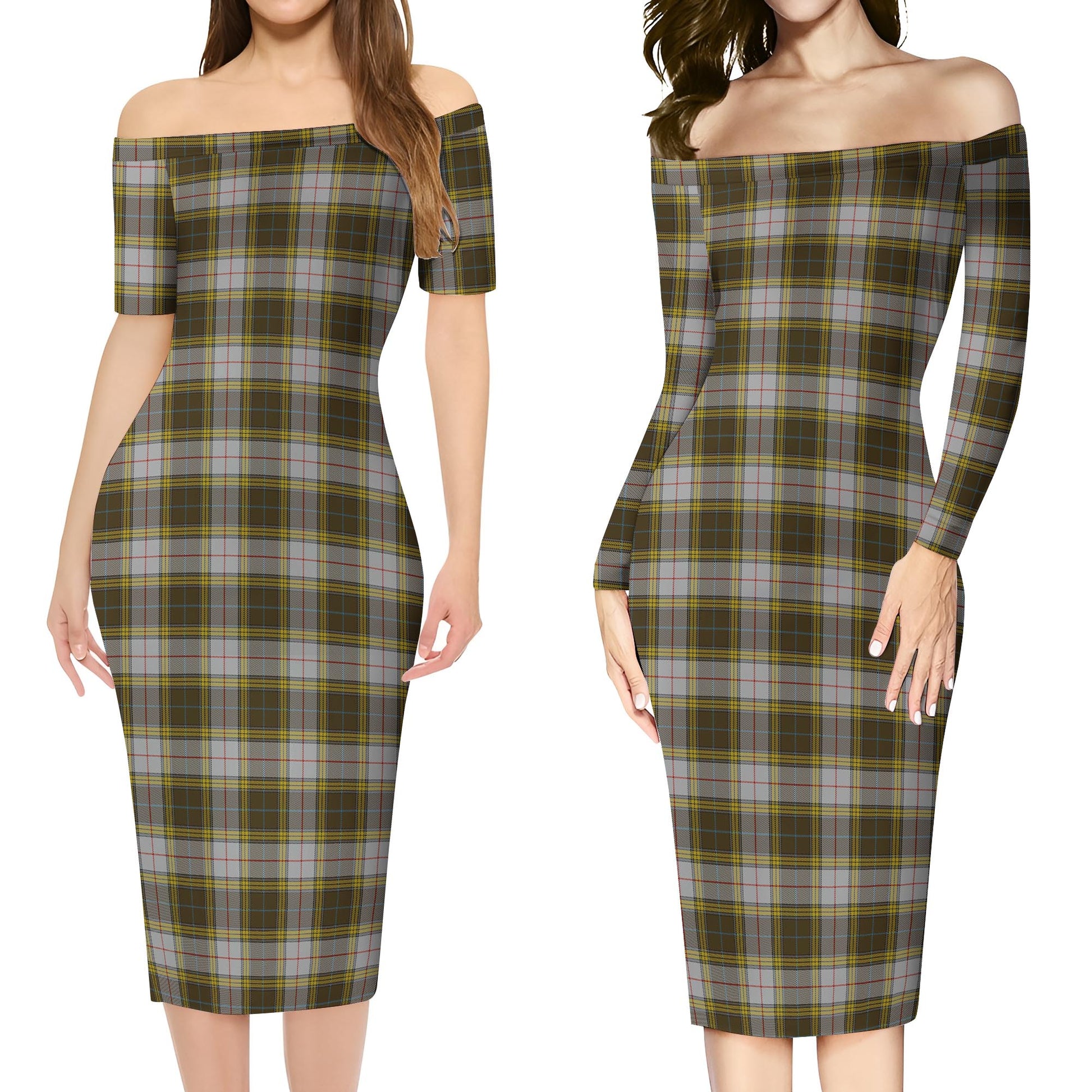 Buchanan Dress Tartan Off Shoulder Lady Dress Women's Dress - Tartanvibesclothing