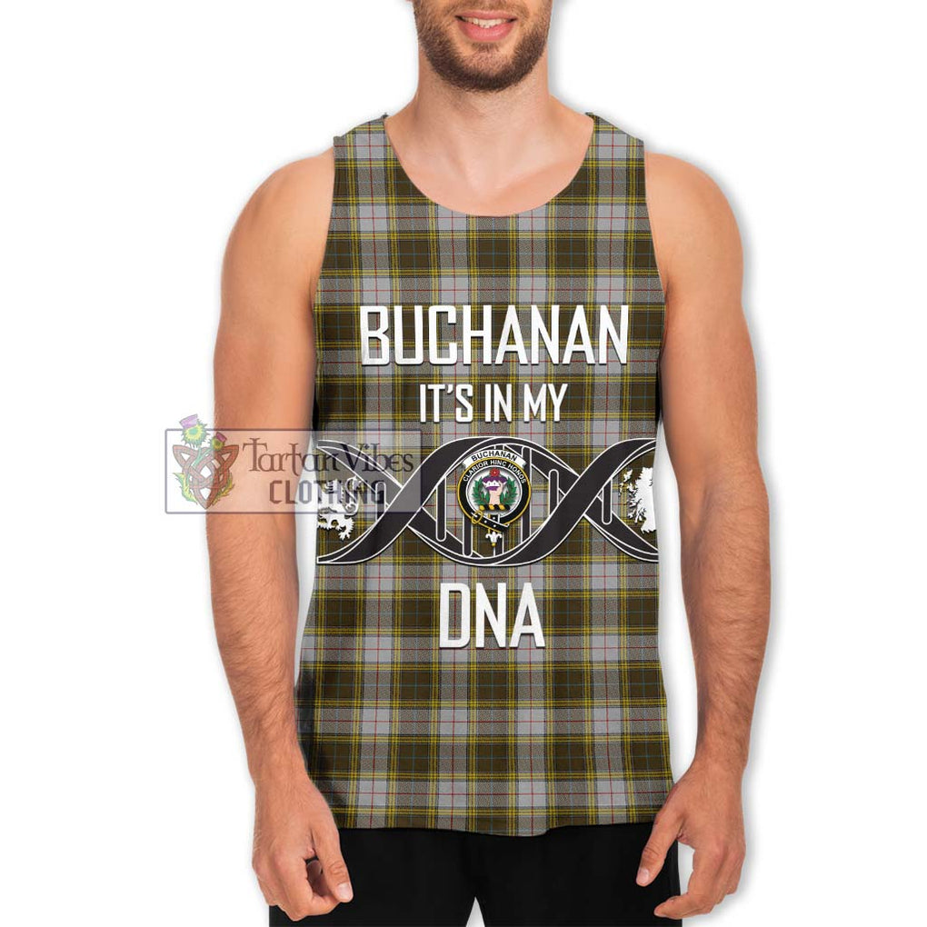 Buchanan Dress Tartan Men's Tank Top with Family Crest DNA In Me Style Men - Tartanvibesclothing Shop