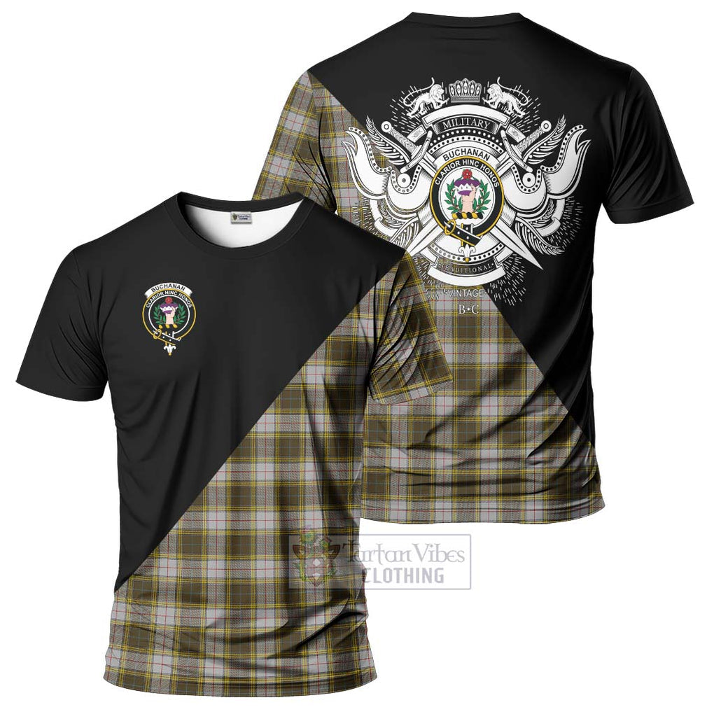 Buchanan Dress Tartan T-Shirt with Family Crest and Military Logo Style Kid's Shirt - Tartanvibesclothing Shop